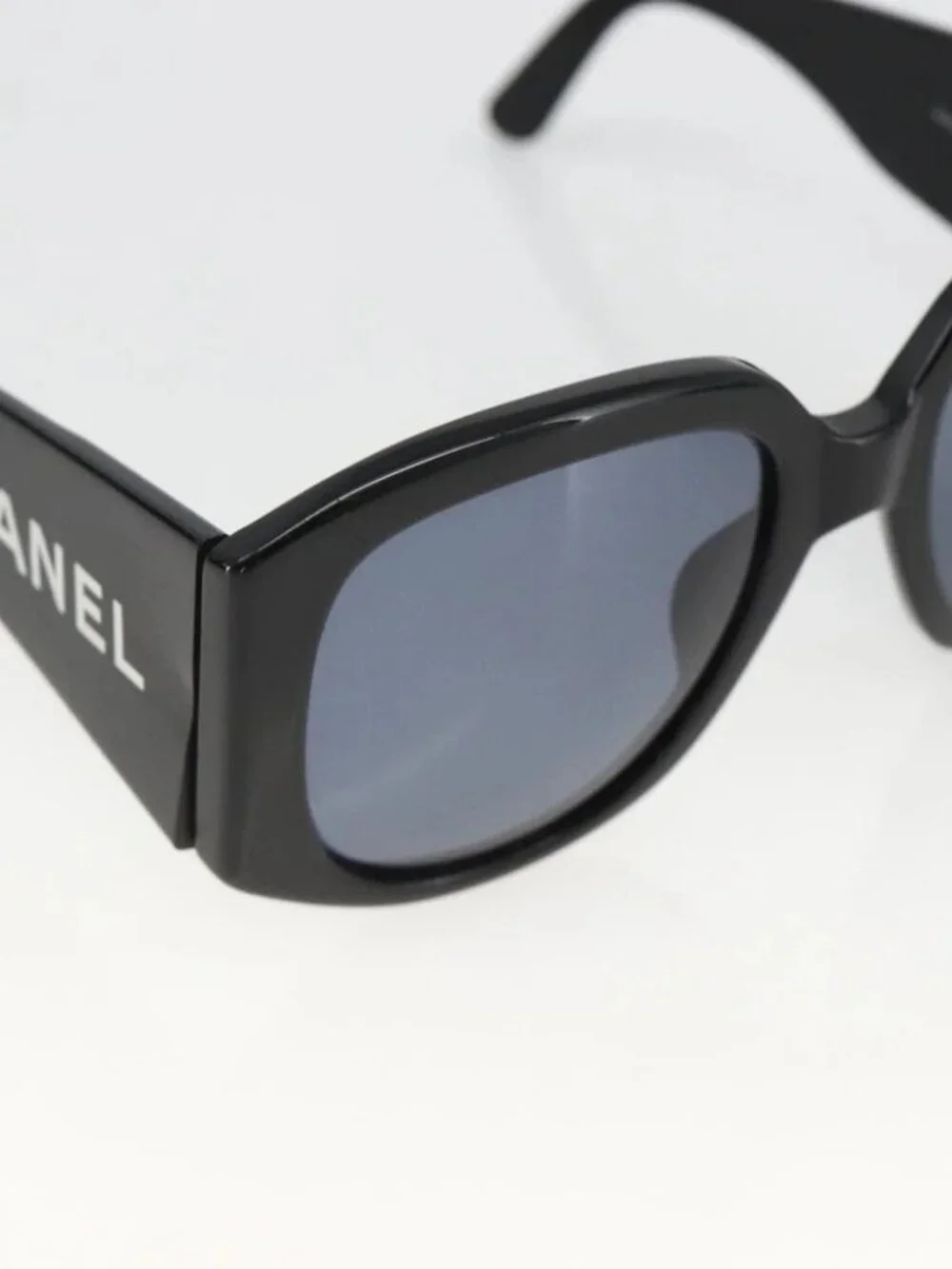 CHANEL Sunglasses plastic Black CC Auth ka3619